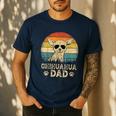 Vintage Chihuahua Dad Dog Lovers Father's Day Tee Men's Casual T-Shirt Navy