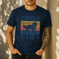 Vintage Doodle Dad Aussie Doodle & Goldendoodle Men's Casual T-Shirt Navy