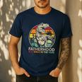 Vintage Fatherhood Is A Walk In The Park Dad T Rex Dinosaur Men's Casual T-Shirt Navy