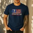 Vintage Gymnastics Dad American USA Flag Sports Men's Casual T-Shirt Navy