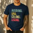 Vintage Husband Dad Colonel Legend Retro T-Shirt Men's Casual T-Shirt Navy