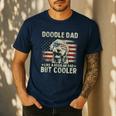 Vintage USA Flag Goldendoodle Doodle Dad Fathers Day Men Men's Casual T-Shirt Navy