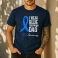 I Wear Blue For My Dad Shirt ALS Awareness Tshirt Men's Casual T-Shirt Navy