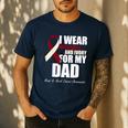 I Wear Burgundy Ivory For My Dad Oral Head Neck Cancer Men's Casual T-Shirt Navy