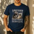 Whatever Daddy Wants Daddy Gets Raccoon Alpha Meme Men's Casual T-Shirt Navy