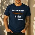What's Brown And Sticky A Stick -Dad Jokes- Men's Casual T-Shirt Navy