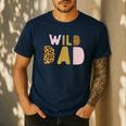 Wild Wild Dad Two Wild Birthday Outfit Zoo Birthday Animal Men's Casual T-Shirt Navy
