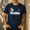 The Winefather Red Wine Tasting Fathers Day Dad Men's Casual T-Shirt Navy