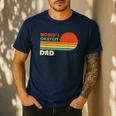World's Okayest Dad Father Retro Vintage Men's Casual T-Shirt Navy World's Okayest Dad Father Retro Vintage Men's Casual T-Shirt Navy