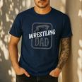 Wrestling Dad Martial Arts Wrestler Wrestle Hobby Father Men's Casual T-Shirt Navy Wrestling Dad Martial Arts Wrestler Wrestle Hobby Father Men's Casual T-Shirt Navy