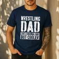 Wrestling Dad Shirt Men Fathers Day Wrestling Dad Men's Casual T-Shirt Navy