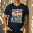 Wrestling Dad Wrestler Wrestling Wrestle Father's Day Men's Casual T-Shirt Navy Wrestling Dad Wrestler Wrestling Wrestle Father's Day Men's Casual T-Shirt Navy
