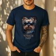 Yorkie Dad Cute Cool Dog In Sunglasses C Men's Casual T-Shirt Navy