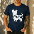 Yorkshire Terrier Papa Dog Puppy Doggie Pet Lover Yorkie Dad Men's Casual T-Shirt Navy