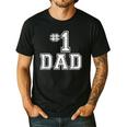 1 Dad Number One Father's Day Vintage Style Men's Casual T-Shirt Black