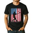 American Flag Vintage Baseball Flag Dad Mom Tee T-Shirt Men's Casual T-Shirt Black