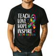 Autism Awareness Ribbon Mom Dad Kids Autistic Support Autism Men's Casual T-Shirt Black