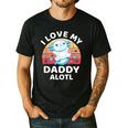 Axolotl Kids Teens Retro Sunset I Love My Daddy Men's Casual T-Shirt Black