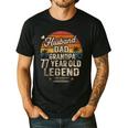 Back Legend Husband Dad Grandpa 77 Year Old 77th Birthday Men's Casual T-Shirt Black