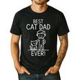 Best Cat Dad Ever Fun Line Art Illustration Men's Casual T-Shirt Black