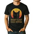 Best Cat Dad Ever Vintage Cat Daddy Fathers Day Men's Casual T-Shirt Black