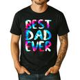 Best Dad Ever Colorful Tie Dye Fathers Day Men's Casual T-Shirt Black