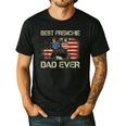 Best Frenchie Dad Ever Bulldog American Flag Men's Casual T-Shirt Black