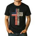 Blessed Dad Christian From Daughter Son Jesus Patriotic Men's Casual T-Shirt Black