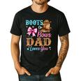 Boots Or Bows Dad Loves You Gender Reveal Daddy Men's Casual T-Shirt Black Boots Or Bows Dad Loves You Gender Reveal Daddy Men's Casual T-Shirt Black