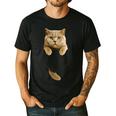 British Shorthair Cat Pocket Cat Mom Cat Dad Cat Lover Men's Casual T-Shirt Black