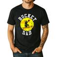 Bucket Dad Softball Dad Baseball Father's Coach Men's Casual T-Shirt Black