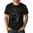 Camo Deer American Flag Graphic Hunting Men Dad Boys Men's Casual T-Shirt Black