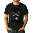 Camo Deer Hunting Is My Happy Place Dad Hunter Men's Casual T-Shirt Black