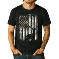 Camo US Flag Deer Elk Buck Camoflage Hunting Hunter Dad Short Sleeve Men's Casual T-Shirt Black
