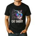 Cat Daddy Shirt Cat Sunglasses Cool Cat Dad Men Father Men's Casual T-Shirt Black