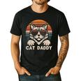 Cat Daddy Sunglasses Sunset Retro Fur Dad Papa Kitten Men Men's Casual T-Shirt Black