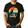 Cat Daddy Vintage Cat Lover Cat Dad Fathers Day Men's Casual T-Shirt Black