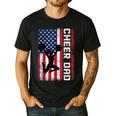 Cheer Dad American Flag Cheerleader Support Men's Casual T-Shirt Black