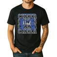 Cheer Dad Daddy Bow Sport Cheerleader Cheerleading Blue Men's Casual T-Shirt Black