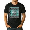 Cheer Dad Daddy Bow Sport Cheerleader Cheerleading Teal Blue Men's Casual T-Shirt Black