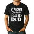 Cheer Dad My Favorite Cheerleader Calls Me Dad Men's Casual T-Shirt Black