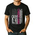Cheer Dad Flag Pink Cheerleading Men's Casual T-Shirt Black
