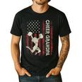Cheer Grandpa US Flag Dad Patriotic Cheerleader Fathers Day Men's Casual T-Shirt Black