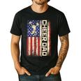 Cheerleader Dad Cheer Dad American US Flag Father Team Men's Casual T-Shirt Black