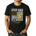 Childhood Cancer Survivor Support Step Dad Of A Warrior Men's Casual T-Shirt Black