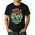 Have A Crappie Day Retro Fishing Sarcastic Dad Men's Casual T-Shirt Black