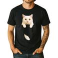 Cute Cat Pocket Cat Mom Cat Dad Cat Lover Men's Casual T-Shirt Black Cute Cat Pocket Cat Mom Cat Dad Cat Lover Men's Casual T-Shirt Black