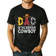 Dad 1st Birthday Cowboy Western Dad Birthday Boy Men's Casual T-Shirt Black
