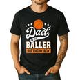 Dad Of The Baller Birthday Boy Basketball Themed Party Men's Casual T-Shirt Black