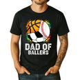 Dad Of Ballers Baseball Soccer Basketball Dad Men's Casual T-Shirt Black